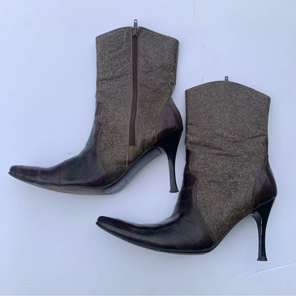 Lady Camp Fashion Exotic Eelskin Leather Boots Mobwife Whimsigoth Sz Mex 26/US 8 - Picture 2 of 11